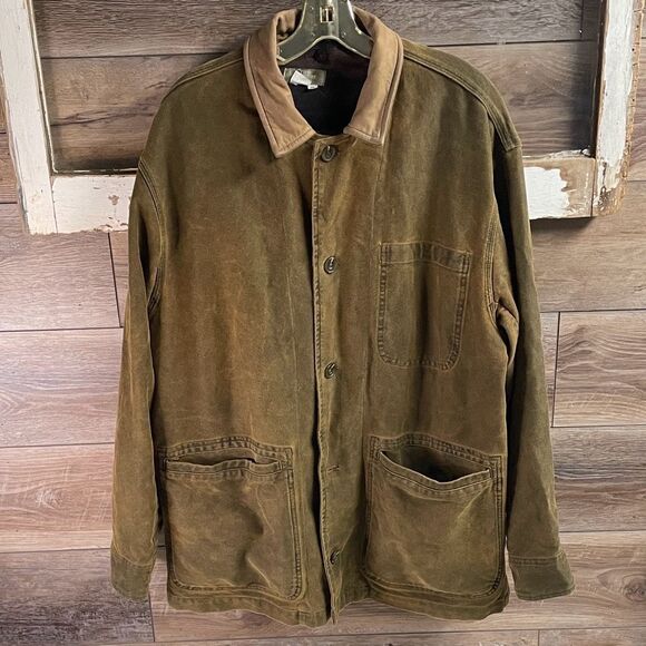 THE TERRITORY AHEAD Men’s Lined Barn Chore Jacket Coat Size Medium Brown READ - Picture 3 of 15